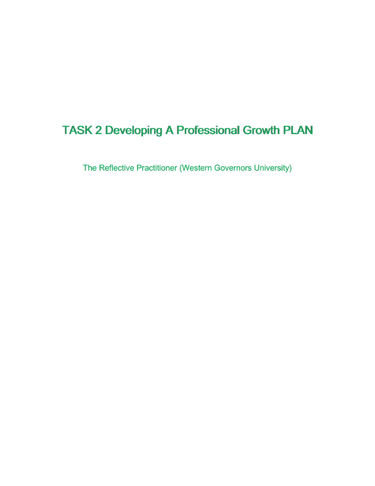 WGU C214 Task 2 Reflective Practice Study Guide