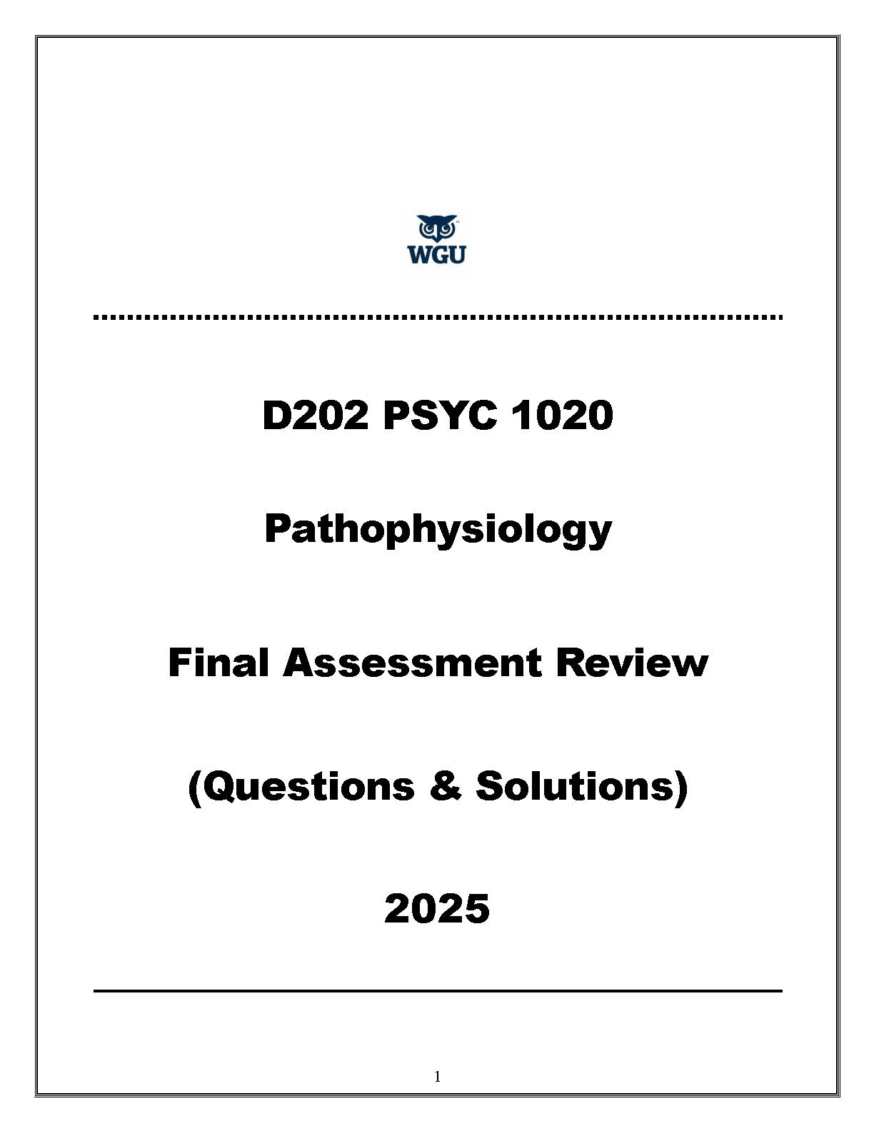 Pathophysiology WGU D202 Test Bank 2025-2026 IMG-1