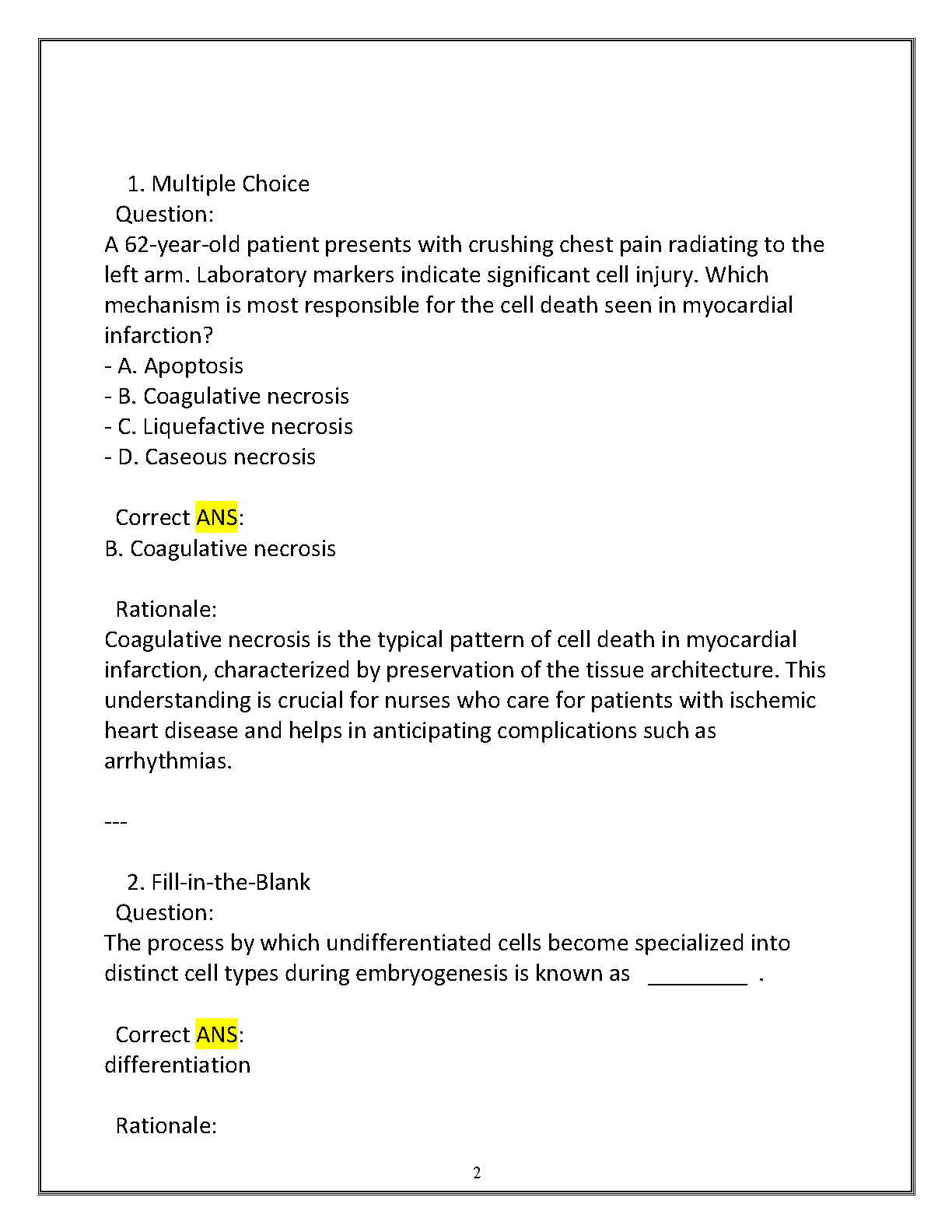 Pathophysiology WGU D202 Test Bank 2025-2026