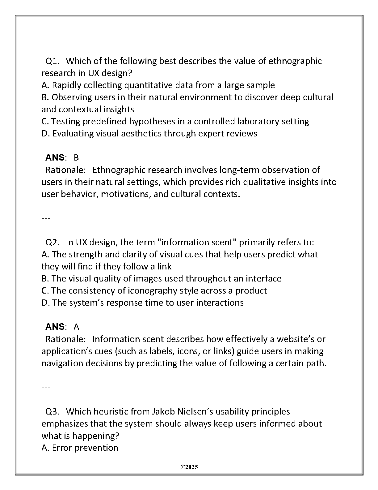 ITSW 3111 UX Design Exam Review 2025 Test Bank
