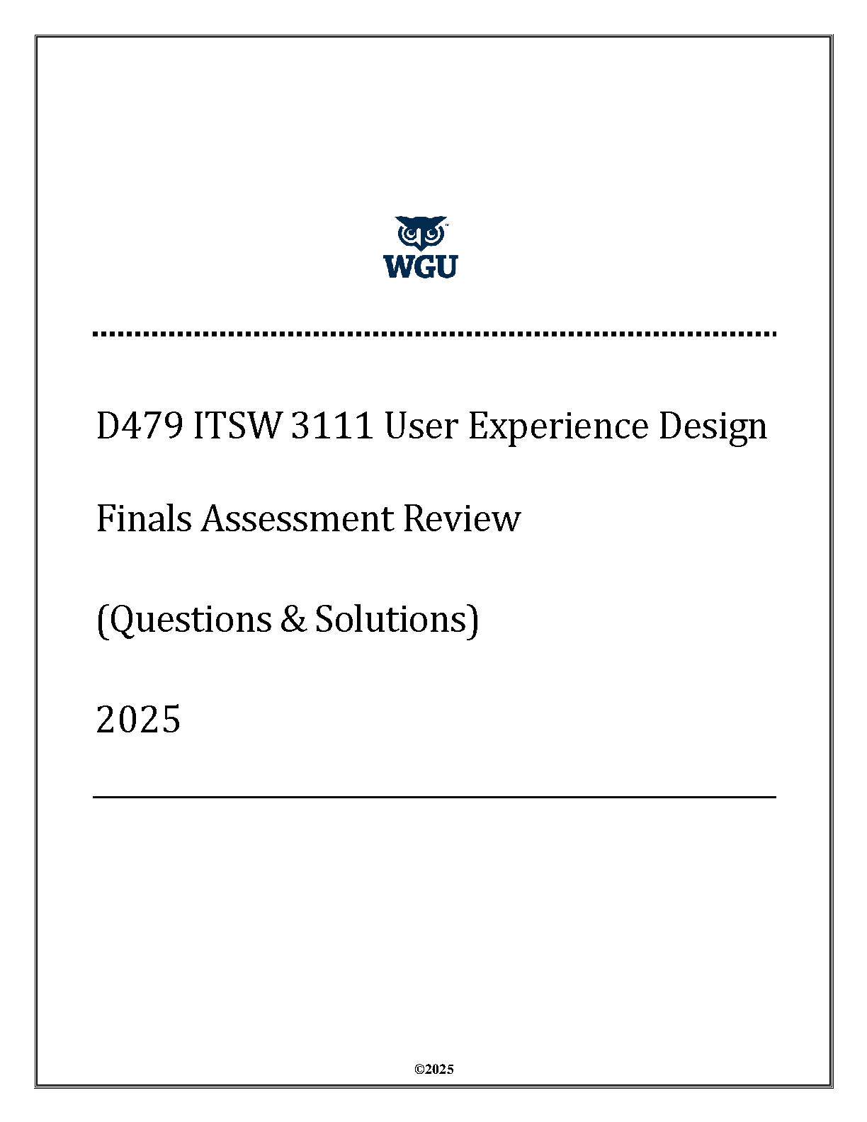 ITSW 3111 UX Design Exam Review 2025 Test Bank