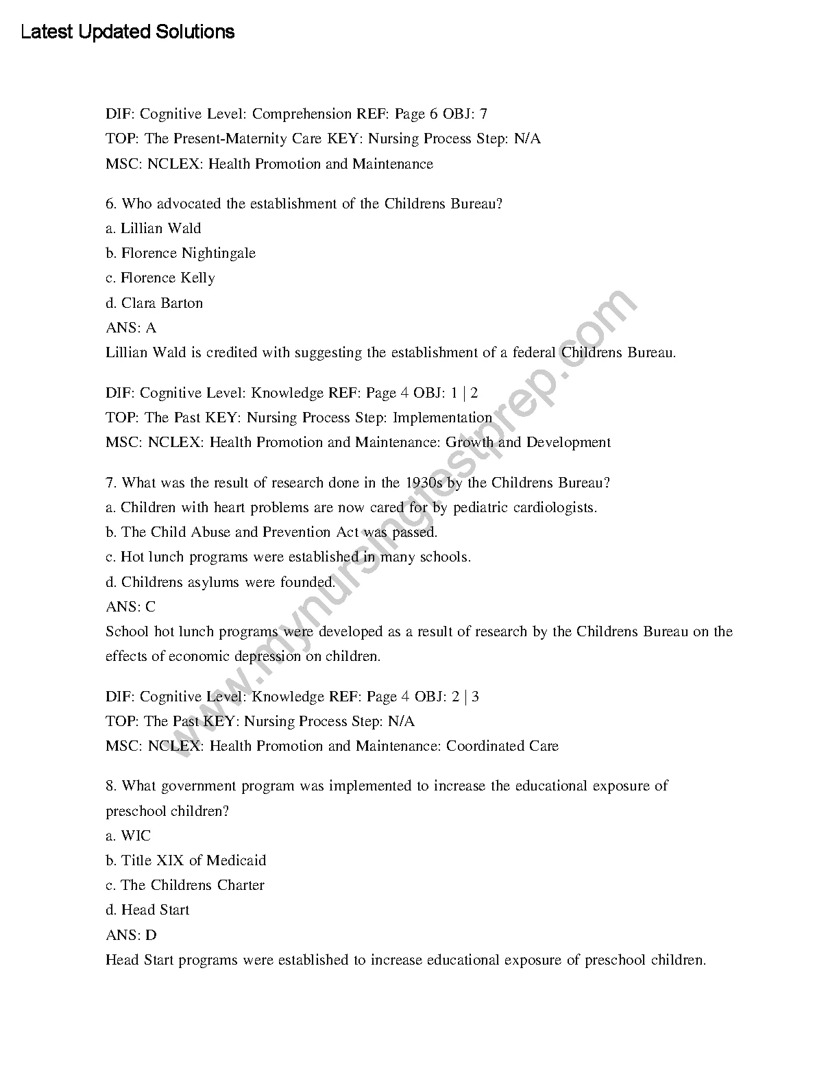 Maternity & Pediatric Nursing Test Bank 2026/27 IMG-3