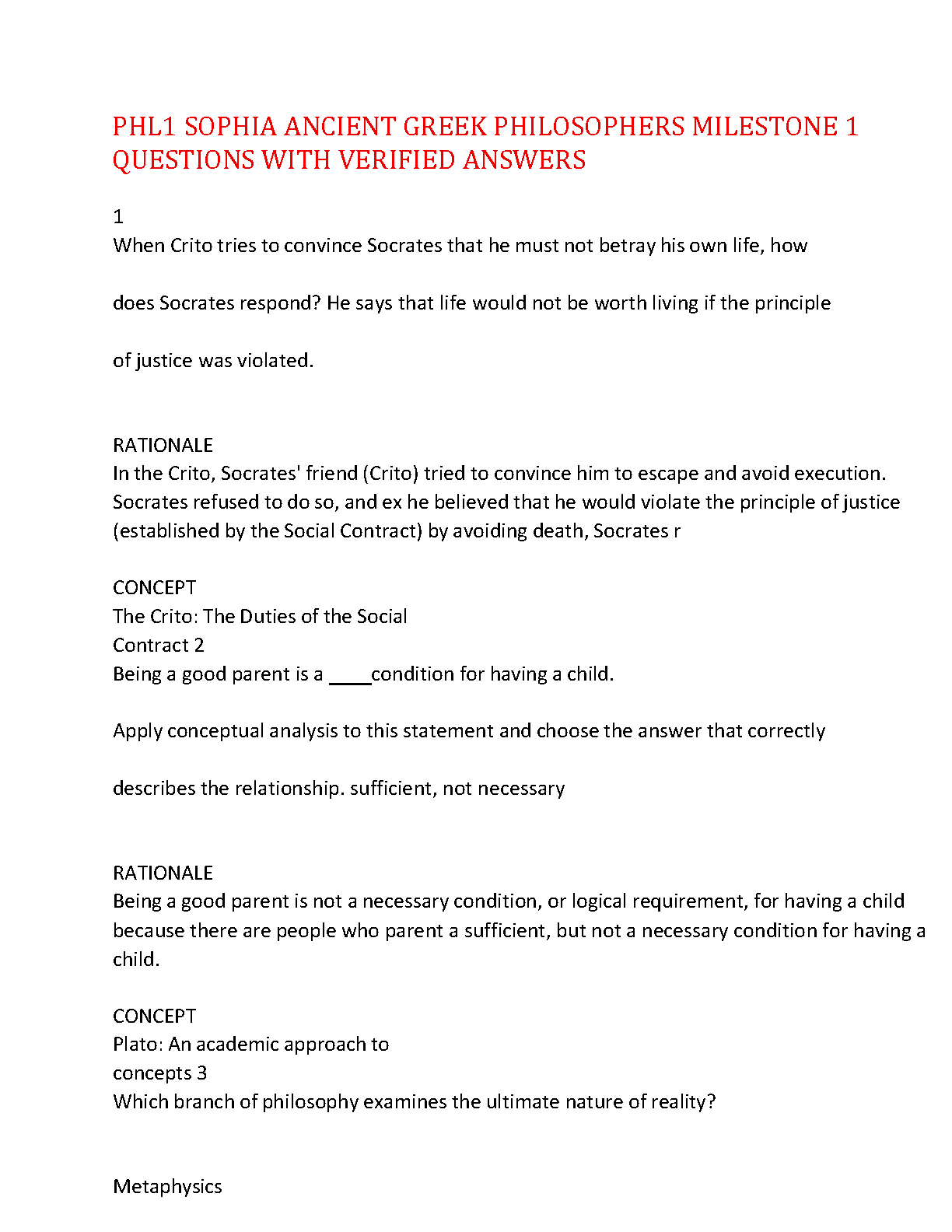 Sophia PHL1 Milestone 1 Study Guide 2026/27