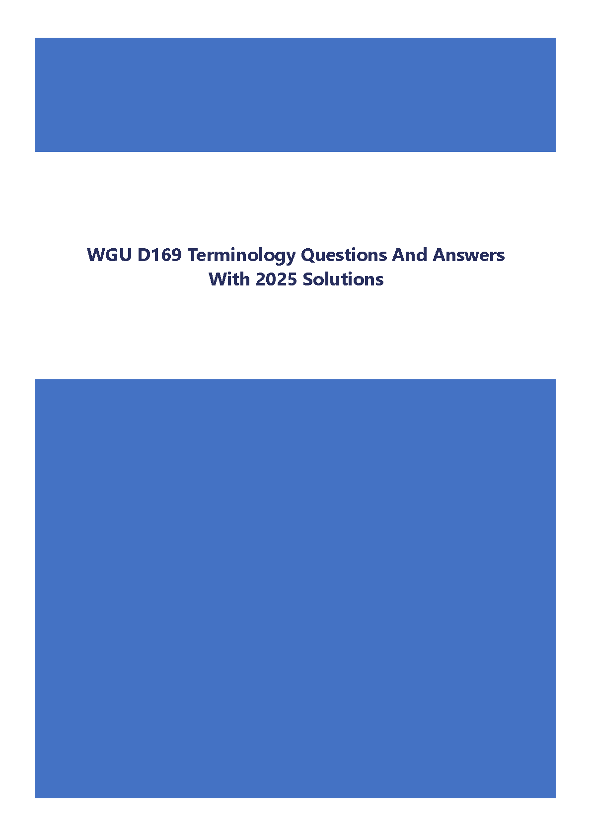 WGU D169 Terminology Exam Questions and 2025 Solutions IMG-1