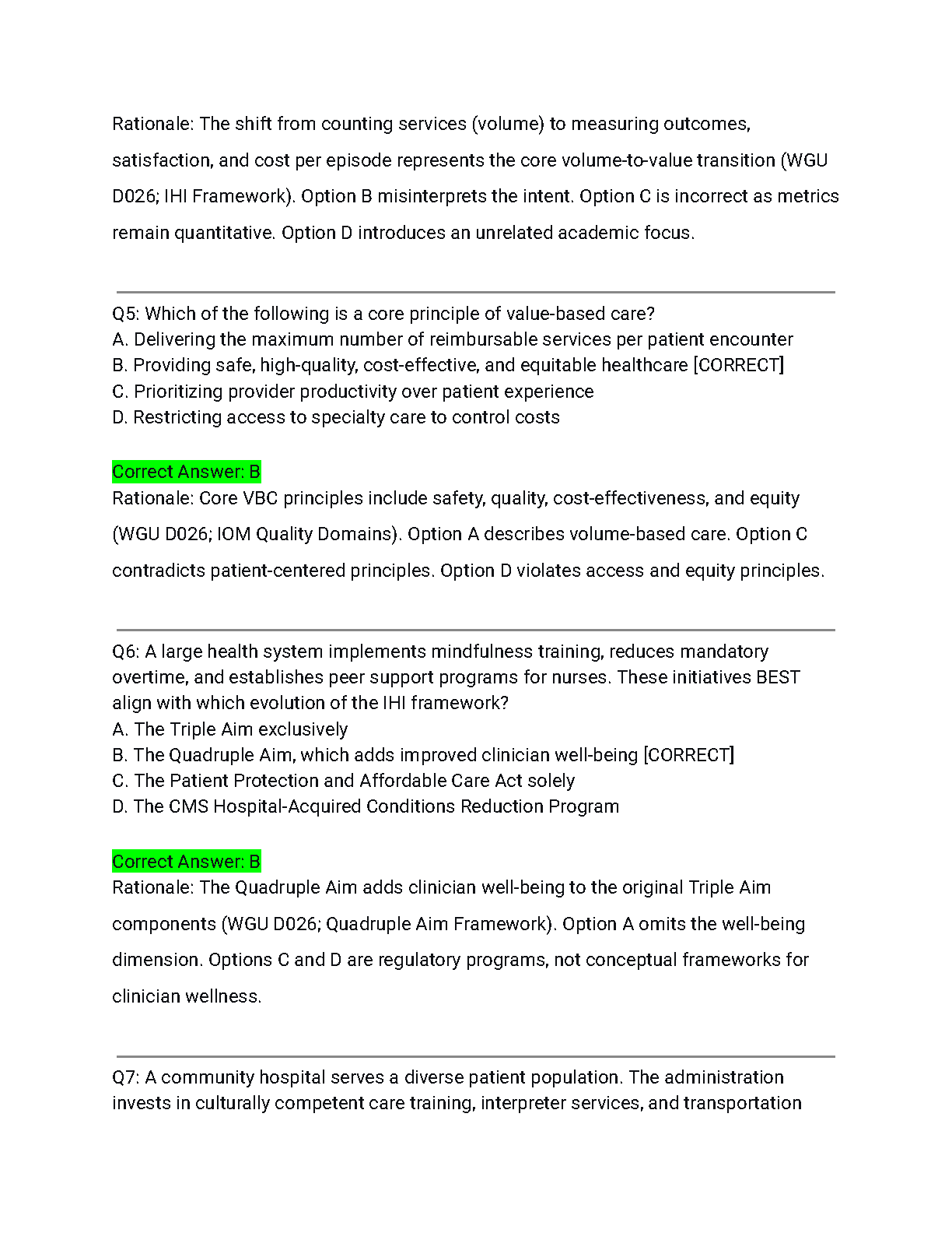WGU D026 Value Based Care Test Bank 2026 IMG-3