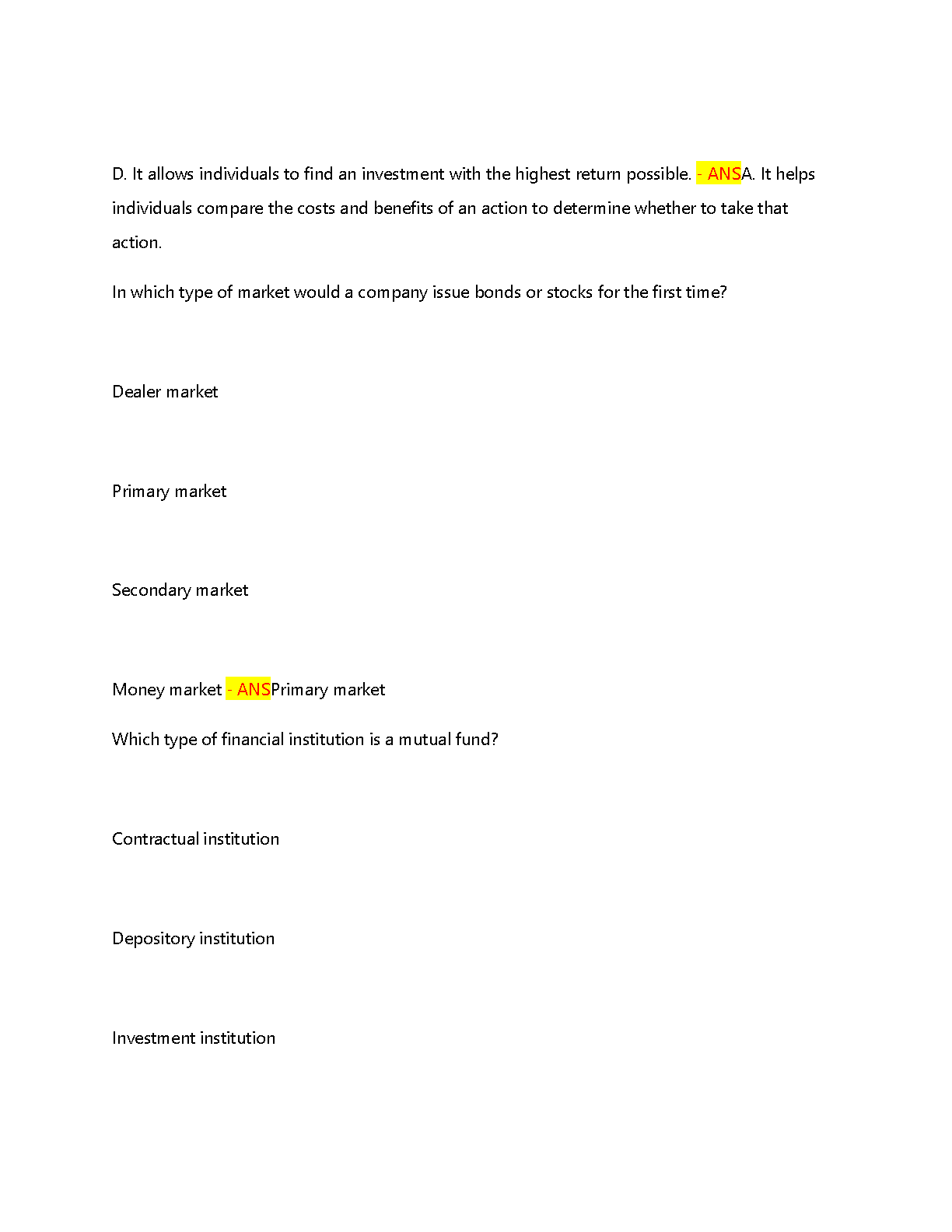 WGU D076 Finance for Managers Test Bank with Answers IMG-3