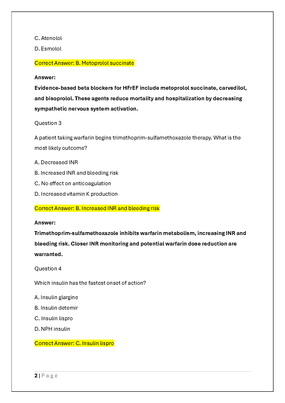 WGU D116 Advanced Pharmacology OA Exam Questions and Answers