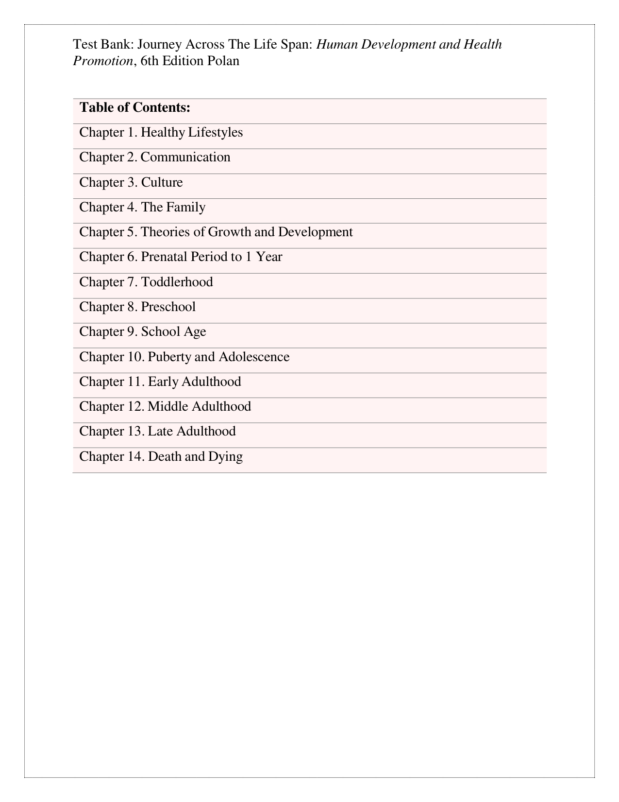 Journey Across the Life Span, 6th Edition by Elaine U. Pola