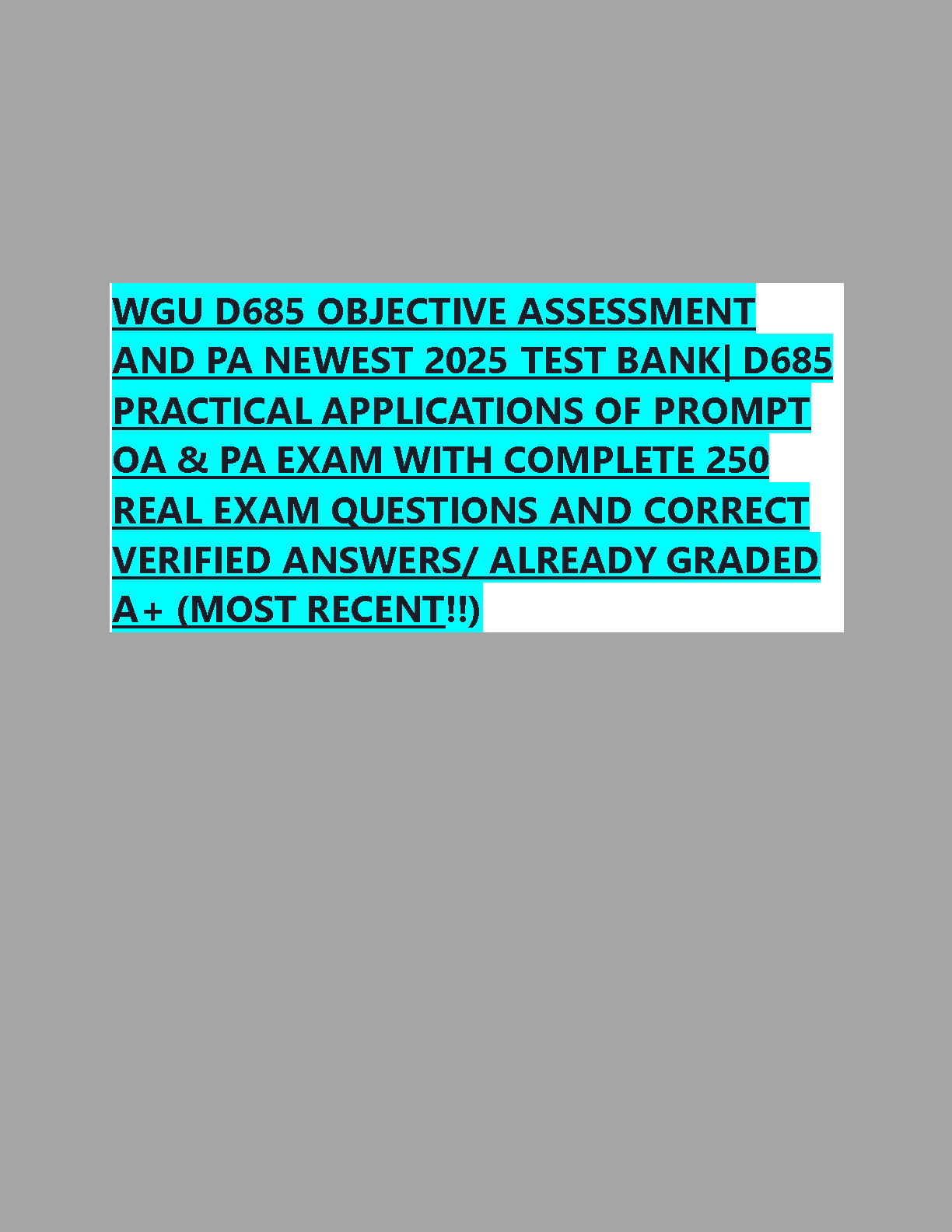 WGU D685 Prompt Engineering 2025 OA and PA Test Bank IMG-1