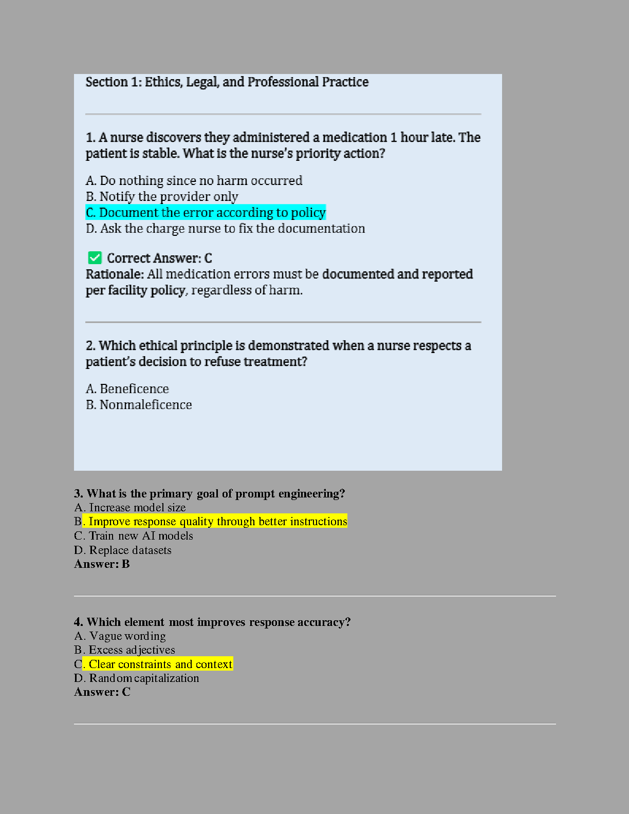 WGU D685 Prompt Engineering 2025 OA and PA Test Bank