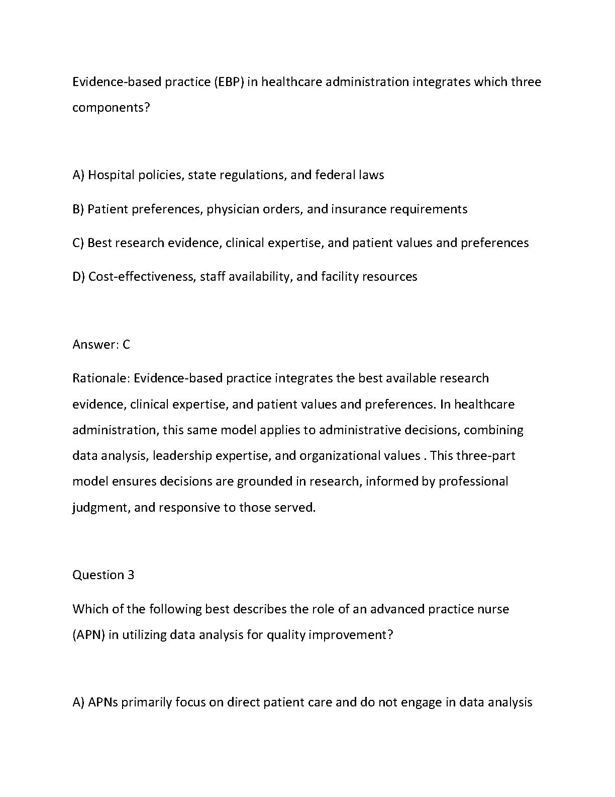 WGU D547 APN1 Task 1 Data Analysis Evidence Based Health Admin