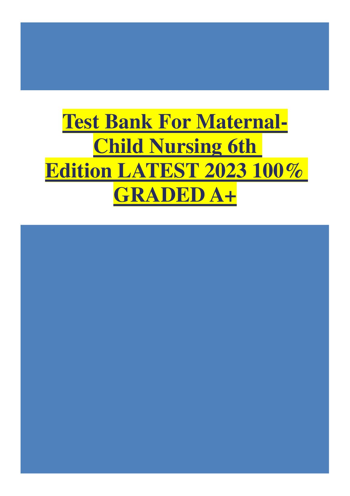 Maternal-Child Nursing 2027/28 Test Bank | Ricci 6e Practice