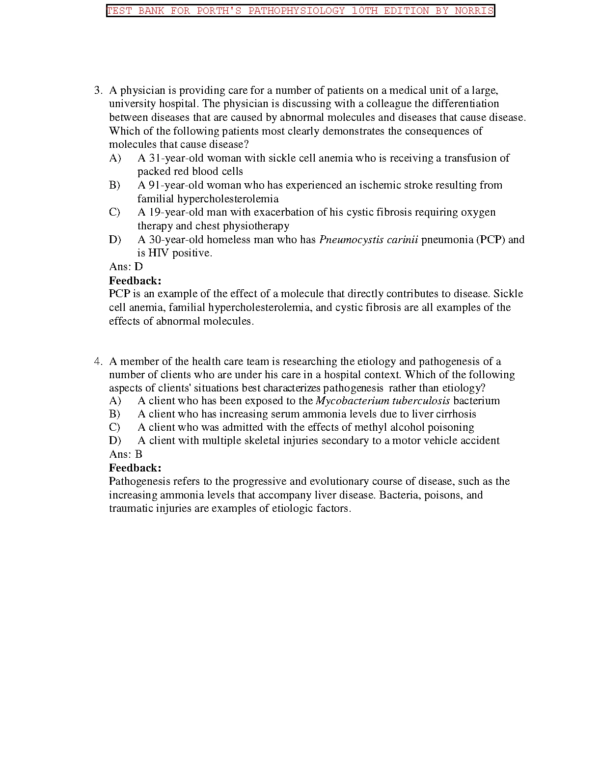 Porth's Pathophysiology Test Bank 2026/27 IMG-3