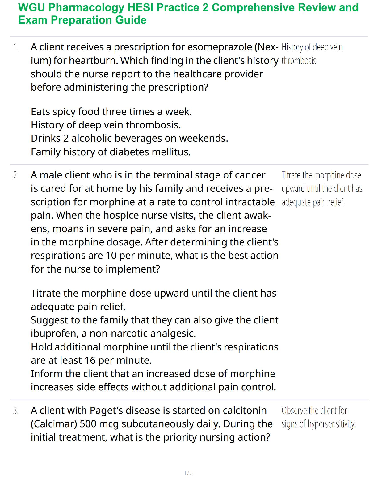 WGU Pharmacology HESI Practice 2 Study Guide 2025