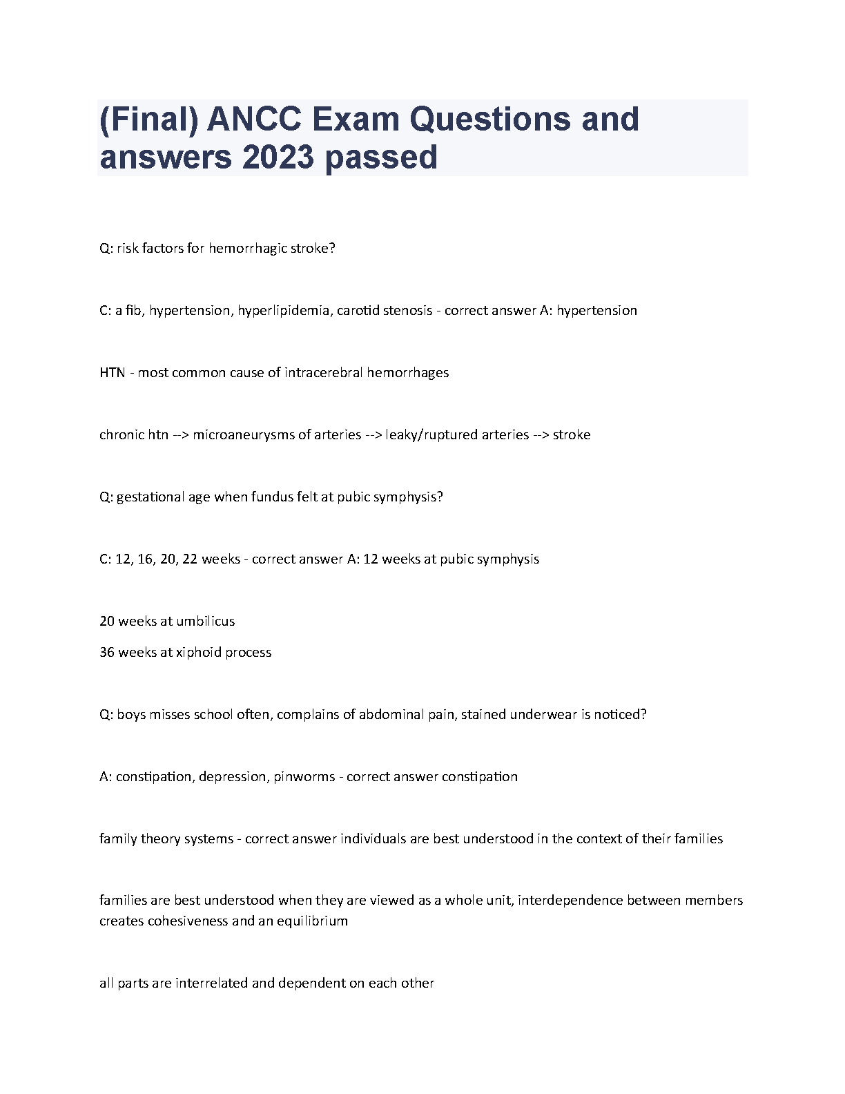 ANCC Exam Prep Guide 2026: Verified Questions & Answers