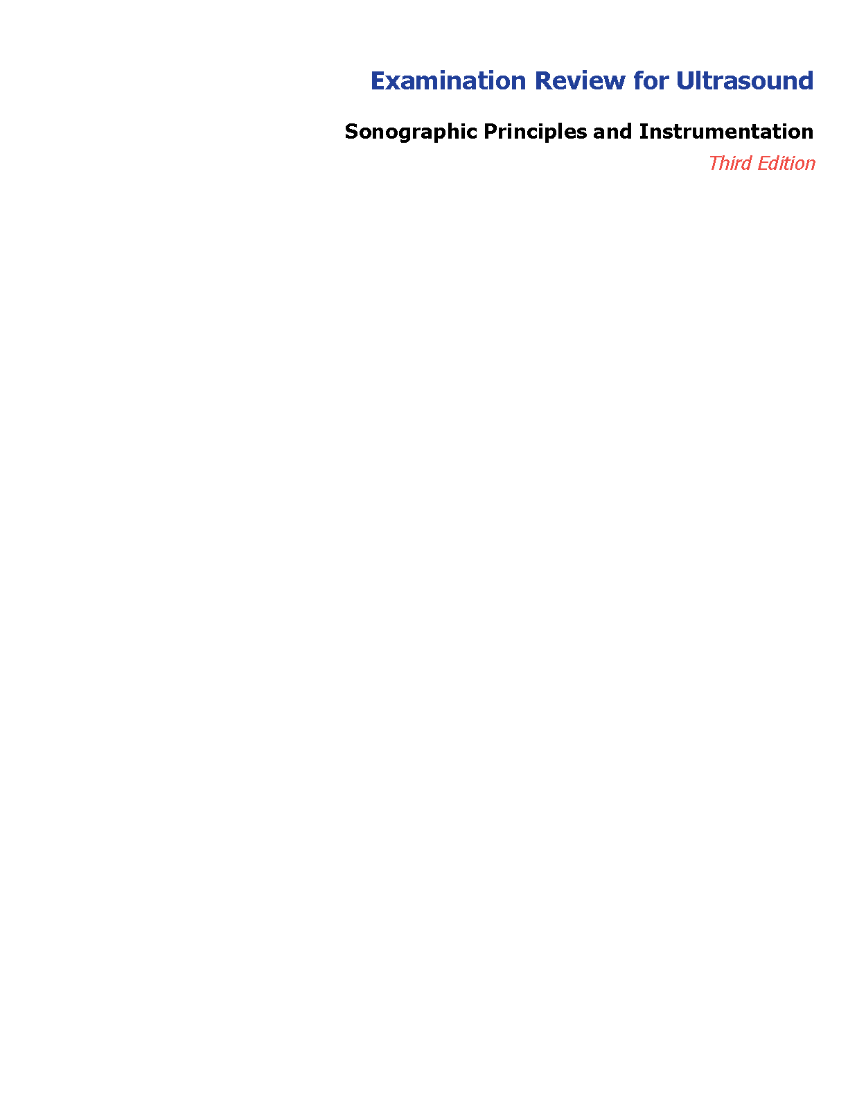 Ultrasound Sonography Exam Review Test Bank Ed 3