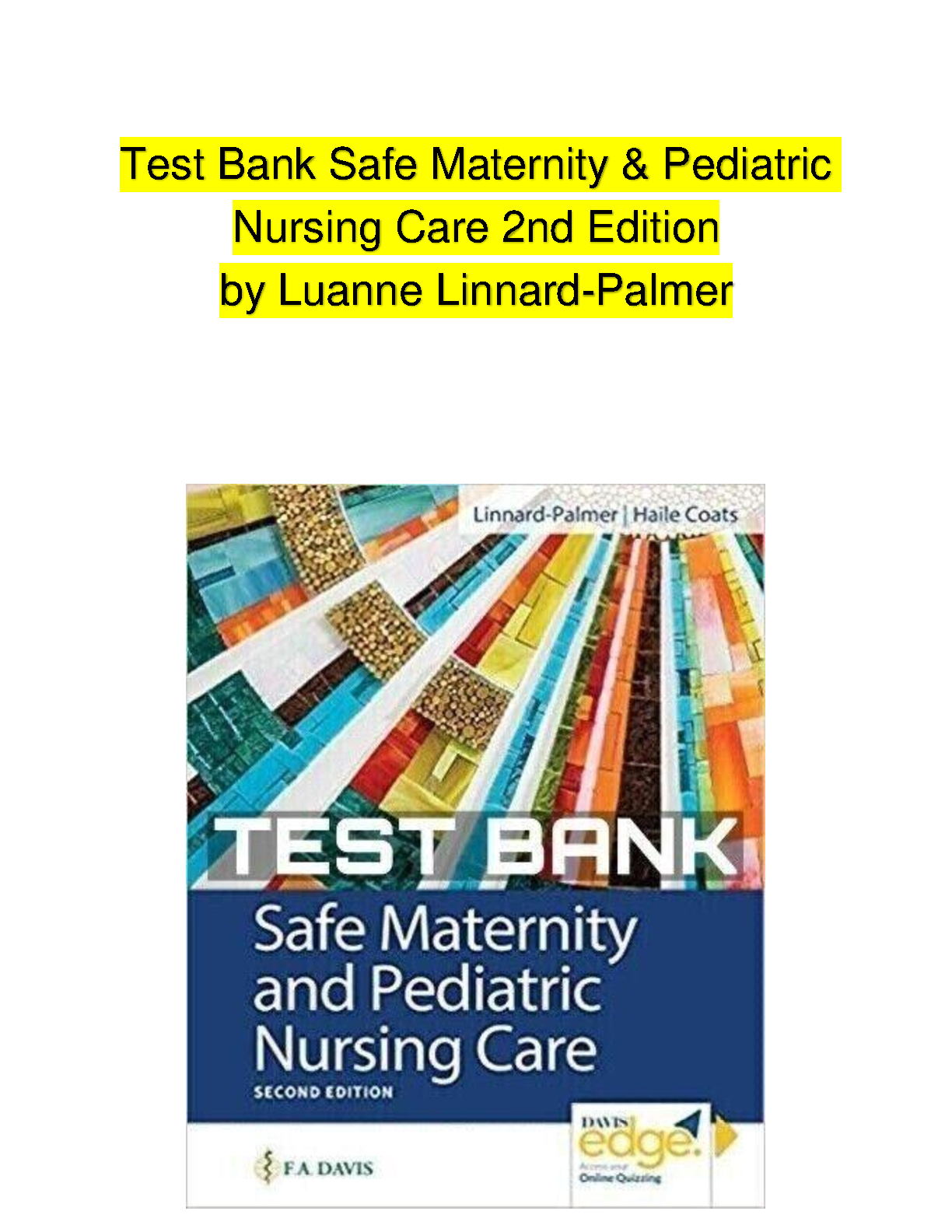 Maternity & Pediatrics Nursing Test Bank 2026/27