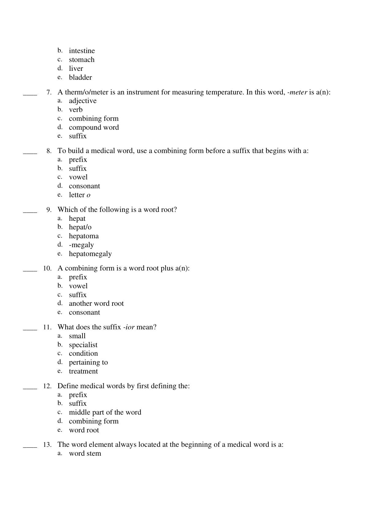 Medical Terminology Express 3rd Edition Test Bank