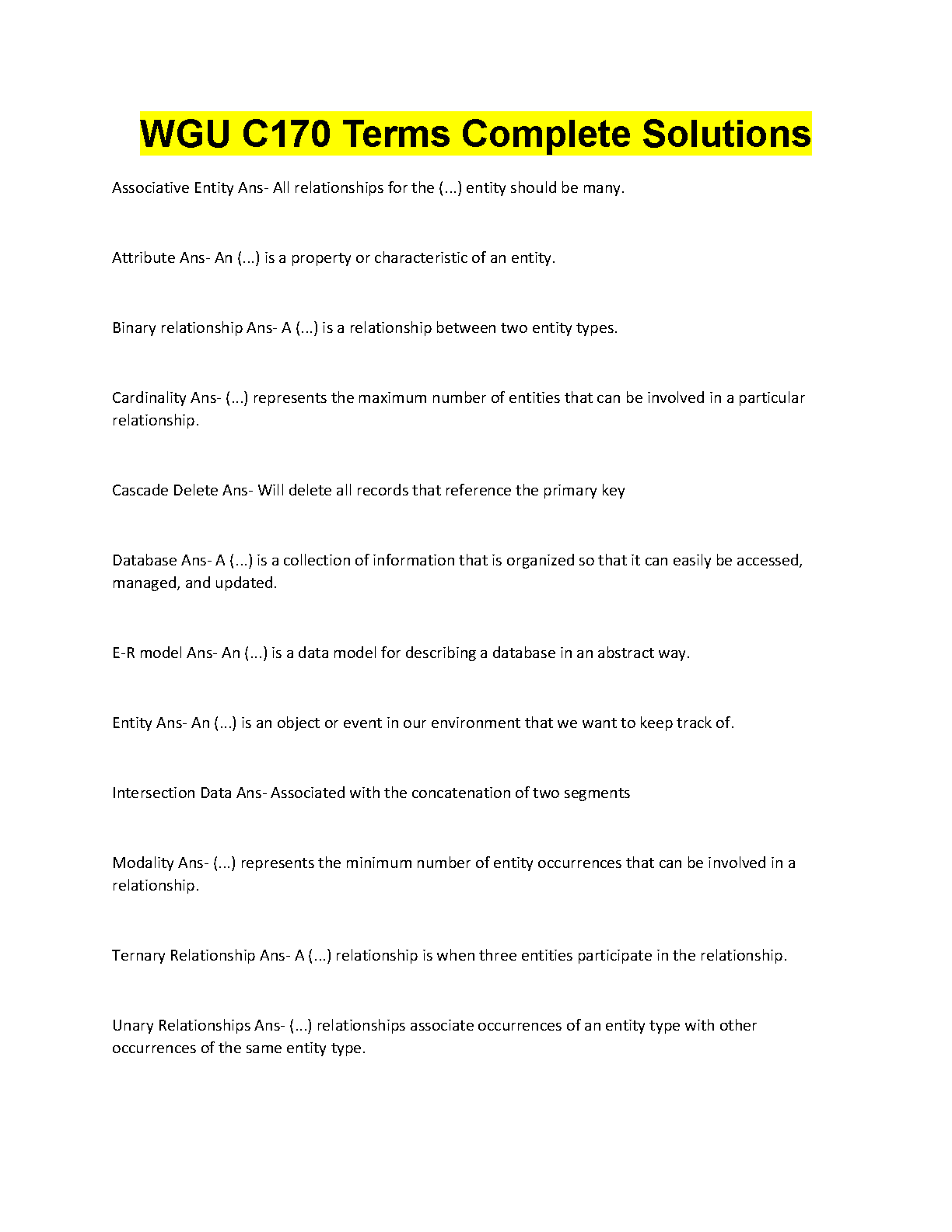 WGU C170 Data Management Study Guide 2025/26 IMG-1