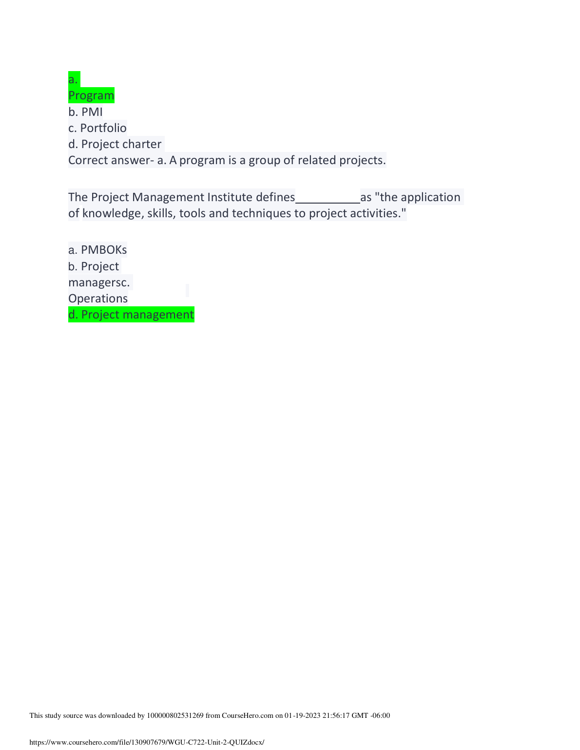 WGU C722 Unit 2 Quiz Study Guide & Answers 2024-2025 IMG-3