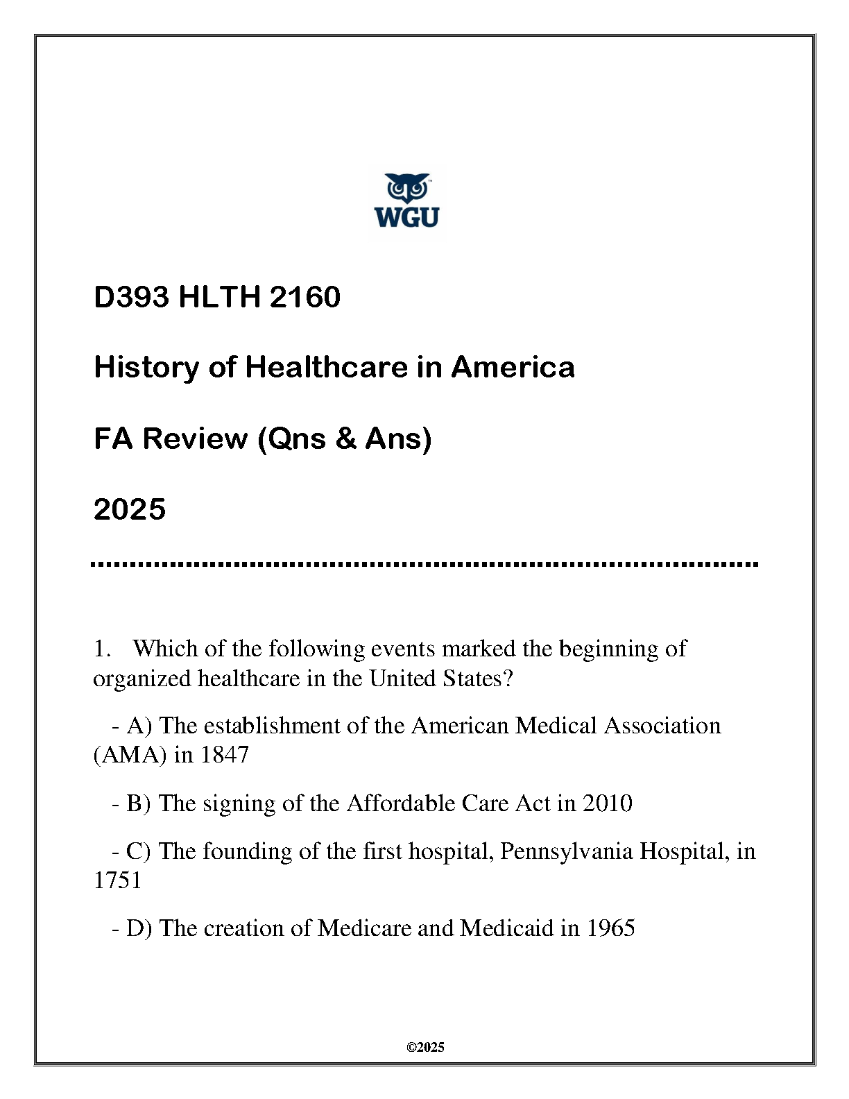 HLTH 2160 History of Healthcare in America FA Guide IMG-1