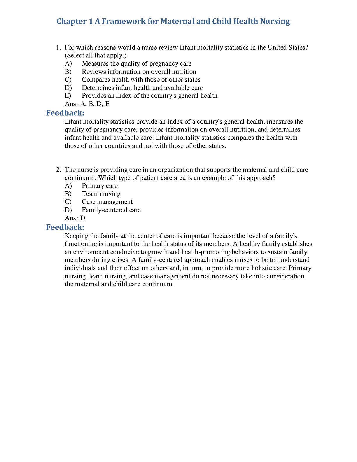 Silbert-Flagg Maternity Nursing Test Bank 2026/27
