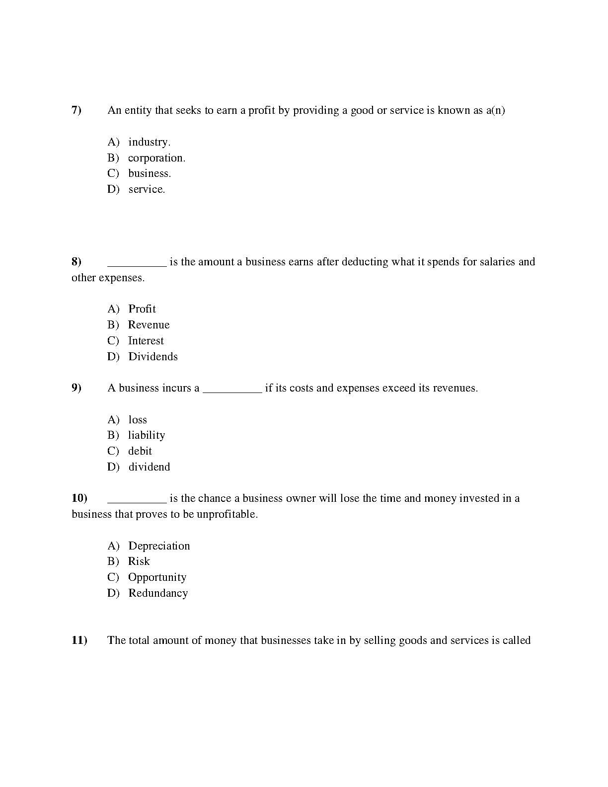 Business Test Bank Chapters 1-20 with Solutions 2026/2027