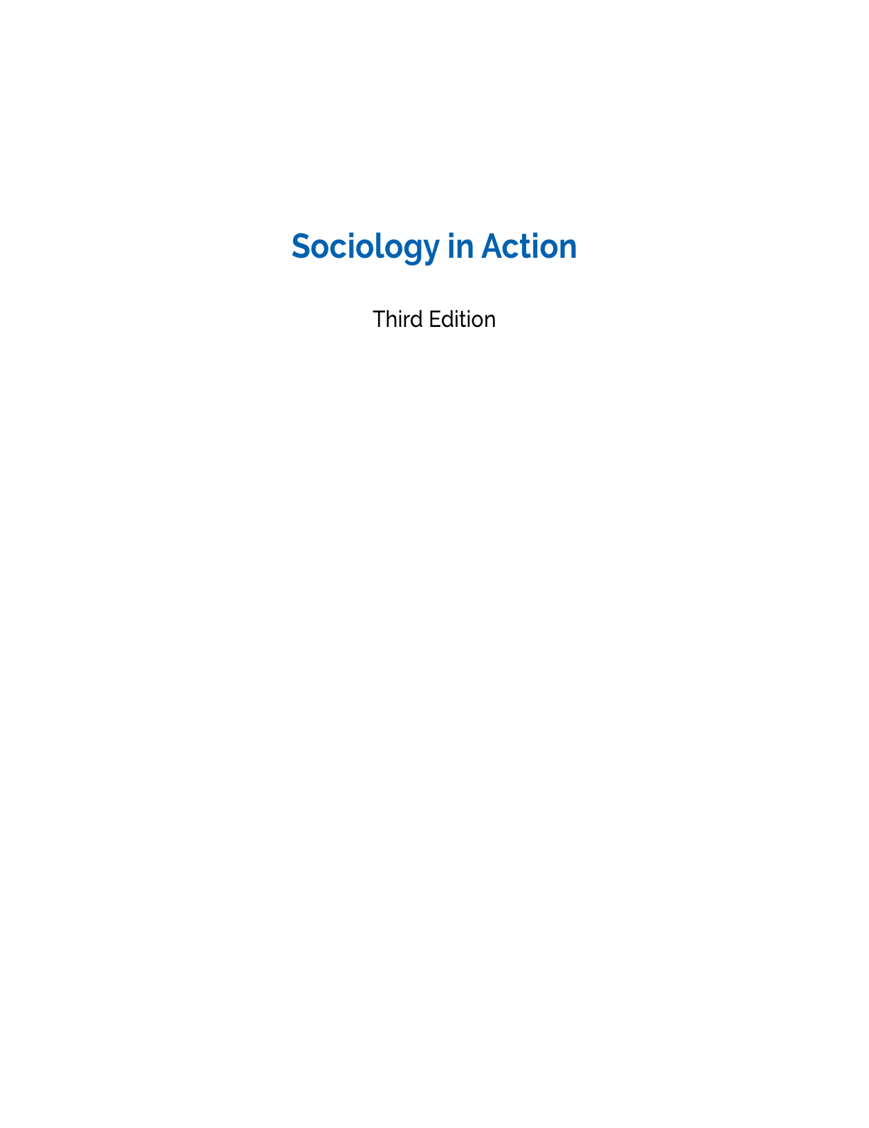 Sociology in Action 3rd Edition Test Bank