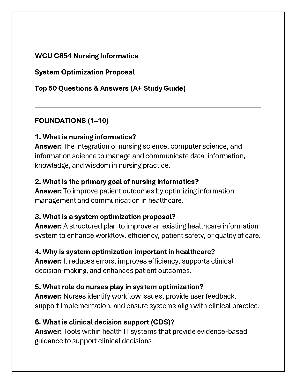 WGU C854 Nursing Informatics Capstone Guide 2025 IMG-3