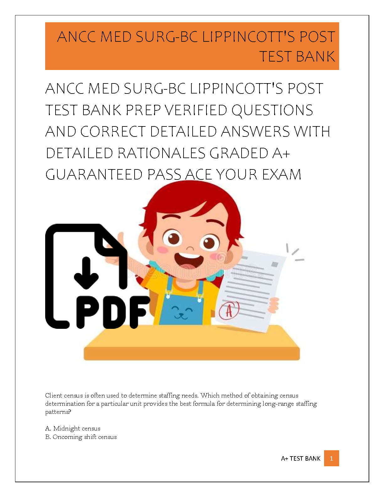 ANCC Med Surg BC Test Bank Lippincott 2026/27