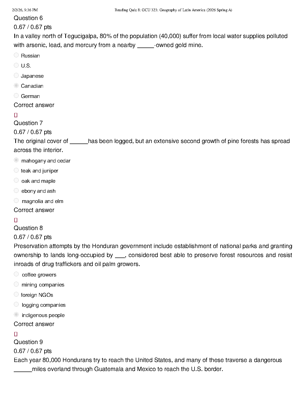 GCU 323 Geography of Latin America Quiz 8 Test Bank 2026 IMG-3