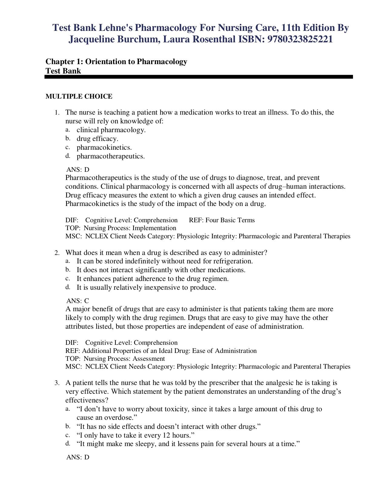 Lehne's Pharmacology For Nursing Care, 11th Edition