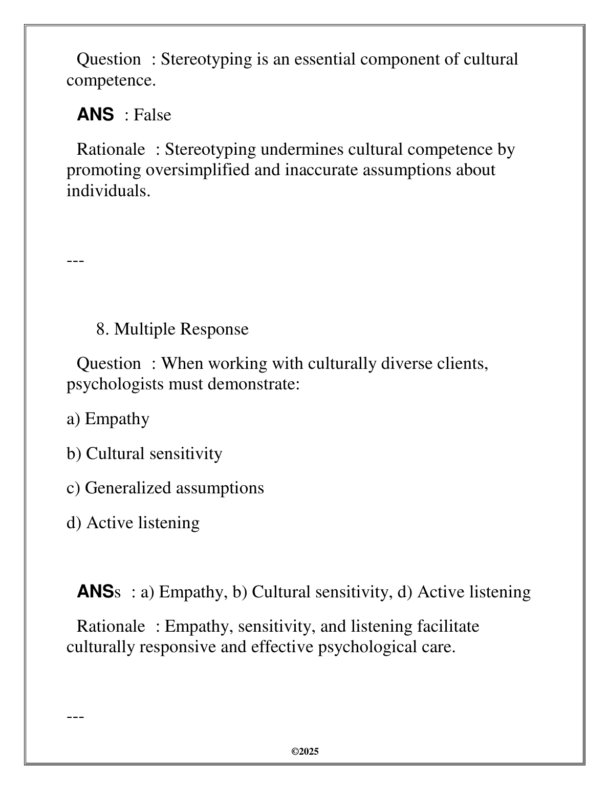 WGU HLTH 3510 Cultural Awareness & Ethics FA Exam Review