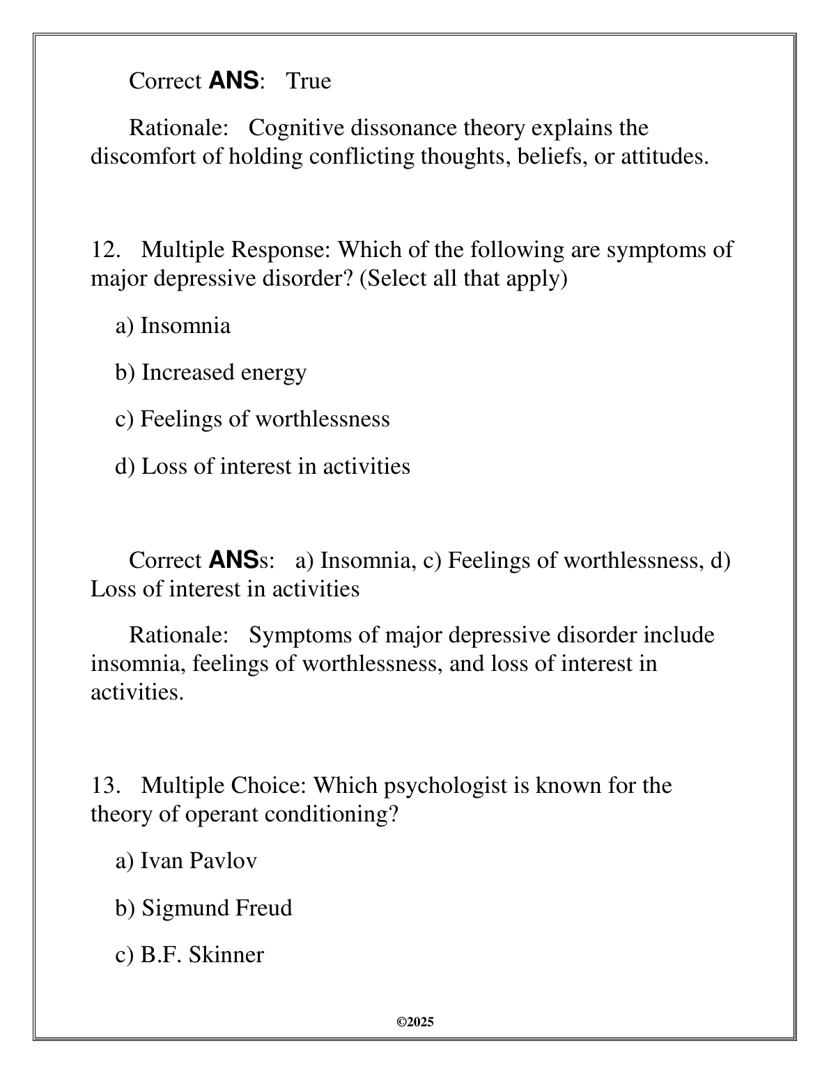 WGU C180 Psychology Final Exam Test Bank Questions IMG-3