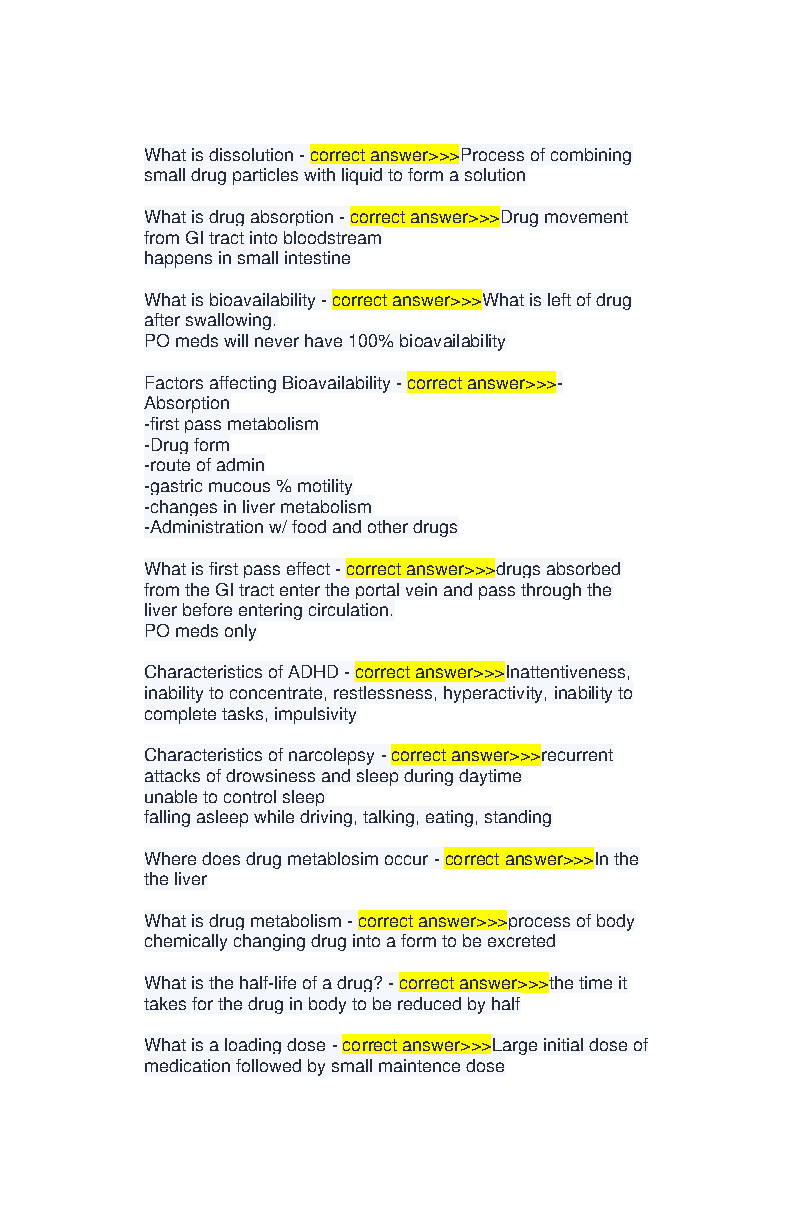 Galen Pharmacology Exam 1 Study Guide 2026/27 Nursing Prep