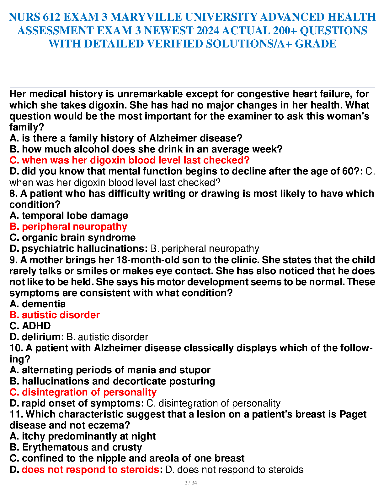 NURS 612 Advanced Health Assessment Exam Prep Guide 2024 IMG-3