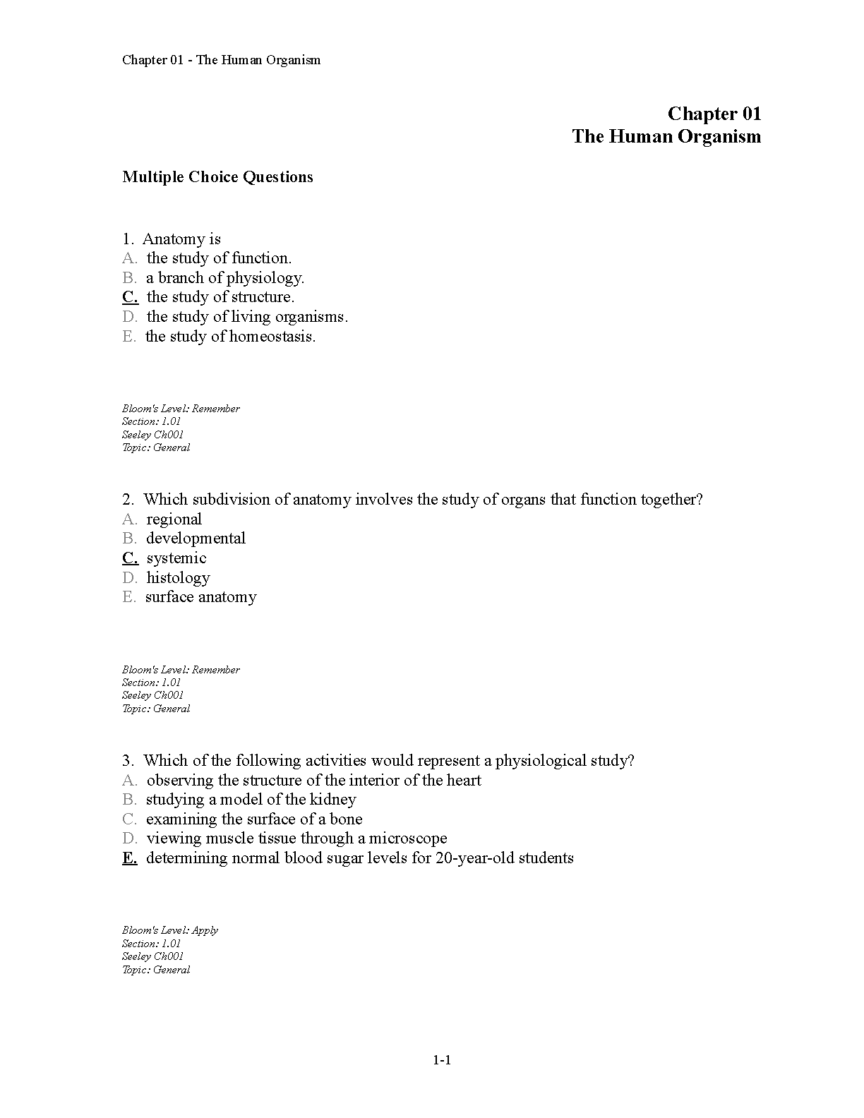 Anatomy & Physiology Test Bank 13th Ed 2026/27