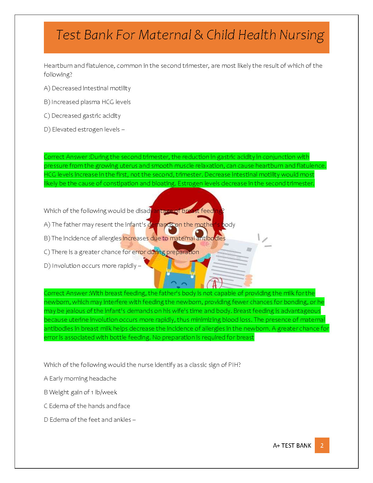 Silbert-Flagg Maternal Child Nursing 9e Test Bank 2026/27
