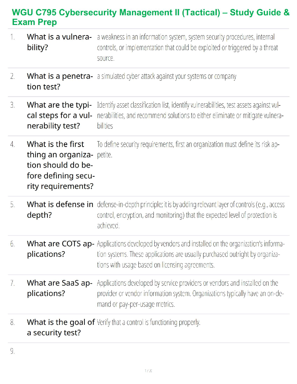 WGU C795 Cybersecurity Management II Exam Prep & Study Guide IMG-1