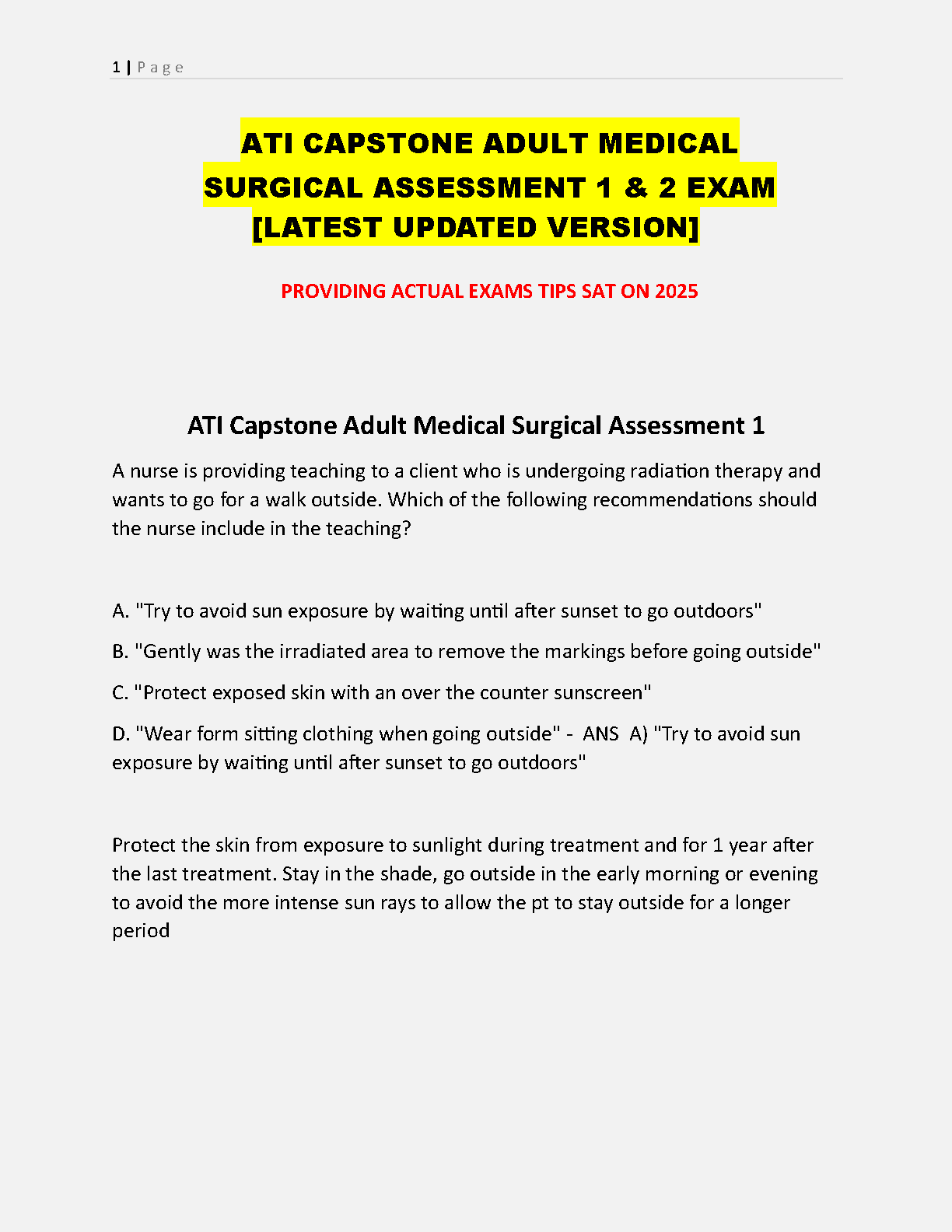 ATI Capstone Med Surg Exams 2026-2027
