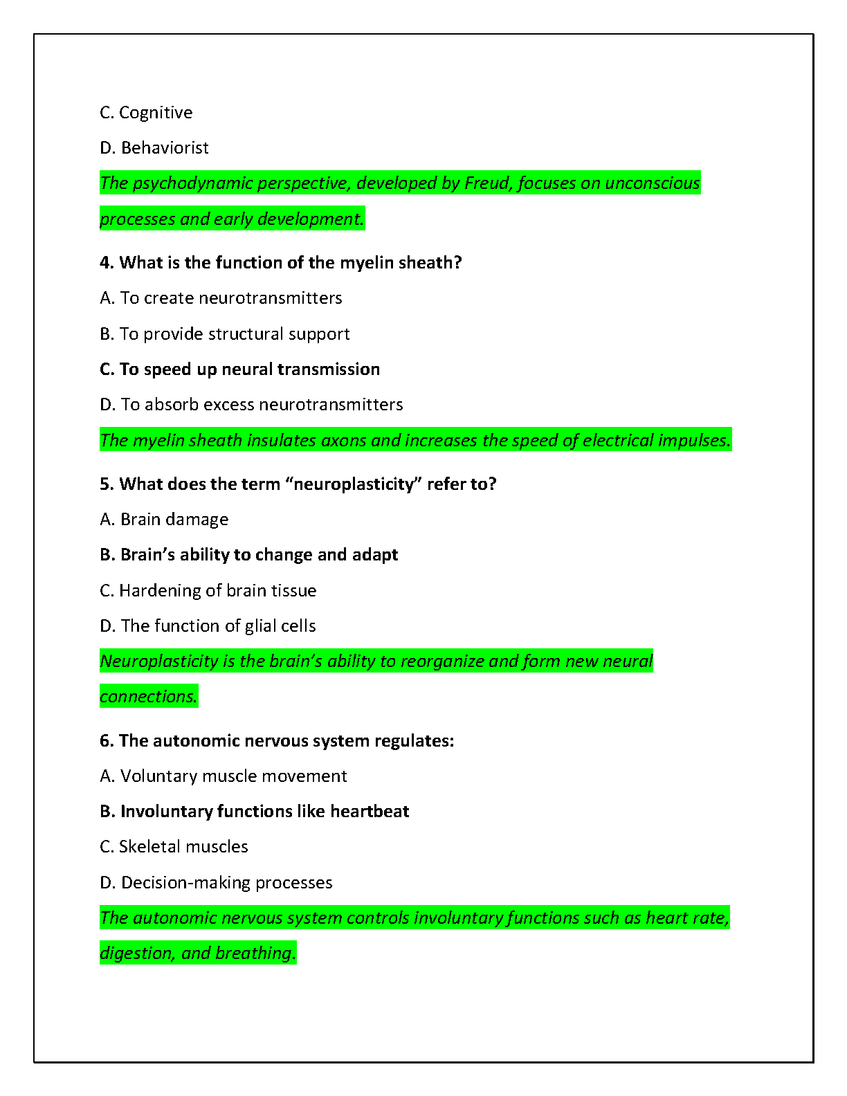 WGU C180 Intro Psychology Exam Prep 2025
