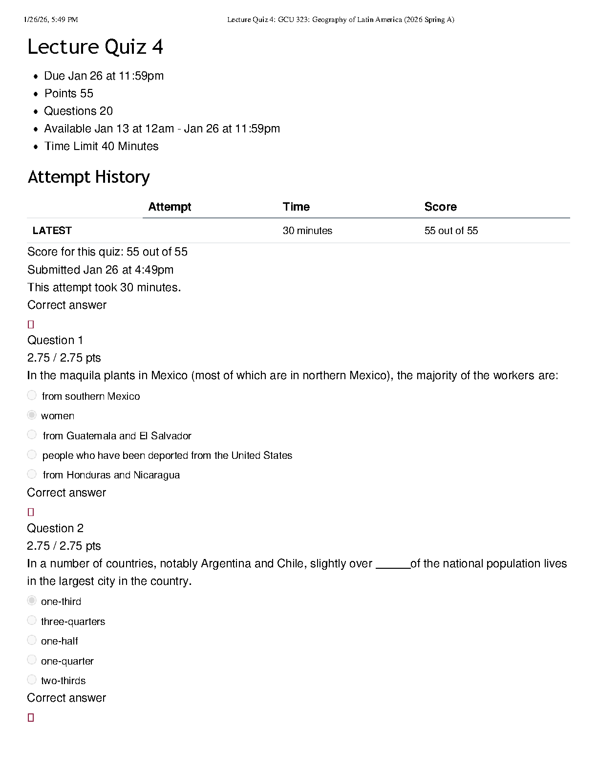 GCU 323 Geography Quiz 4 Answers 2026/27 IMG-1