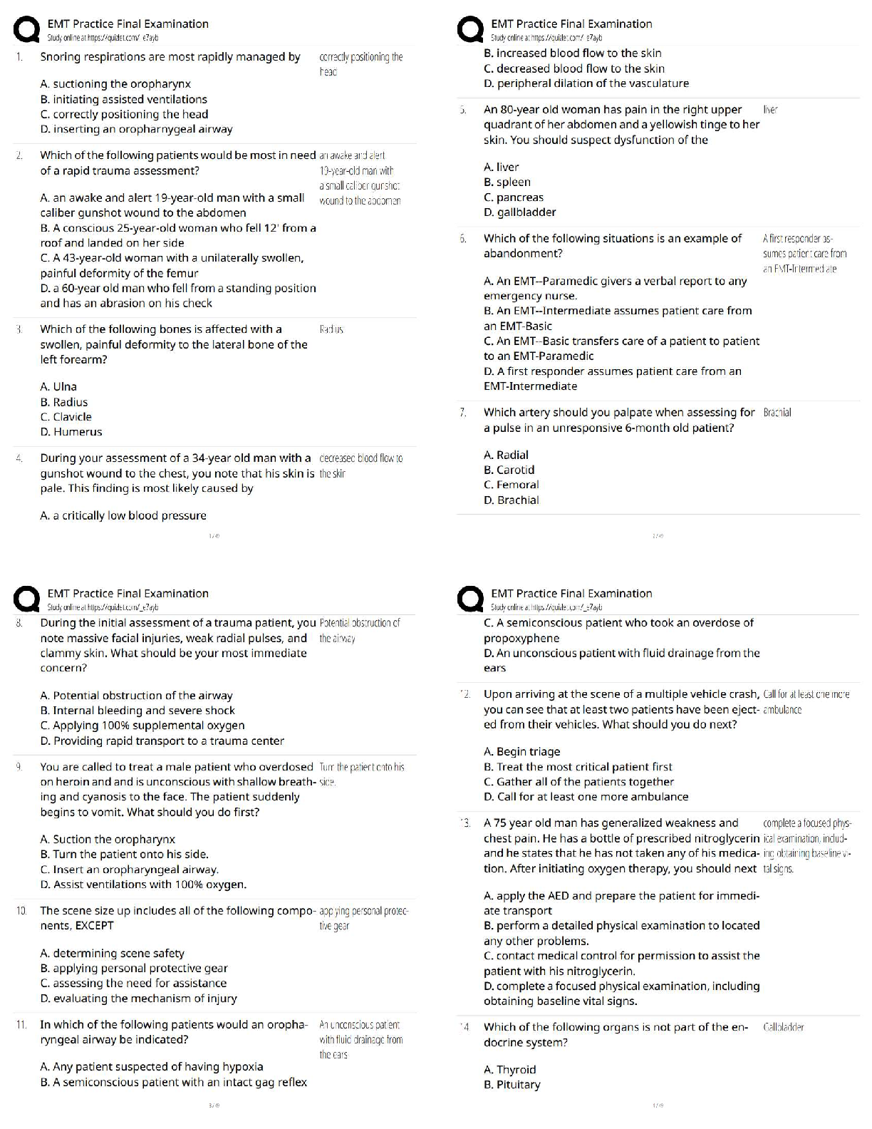 EMT Test Bank: Emergency Care Transport 12e Exam Prep 2026/27 IMG-1