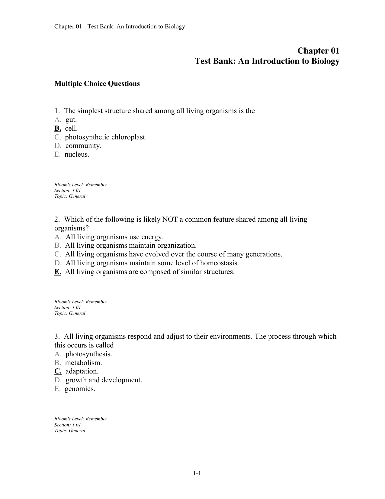 Biology, 2nd Edition TEST BANK